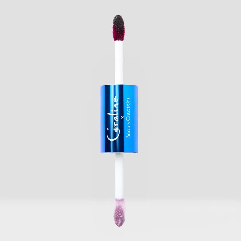 Beauty Creations X Coraline "Stay Forever - Bratty/Dizzy Dreamer" Peel-Off Lip Stain & Lip Gloss Duo, Hydrating, Scented, Glittery, Hyaluronic Acid-Infused, Oil-Based Makeup with Long-Lasting Hydrate Benefits