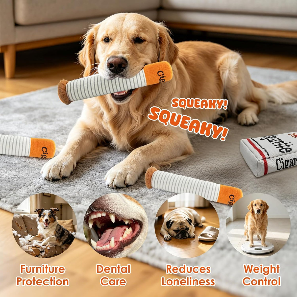 Funny Dog Toys for Small Medium Dogs, Squeaky Interactive Dog Toy