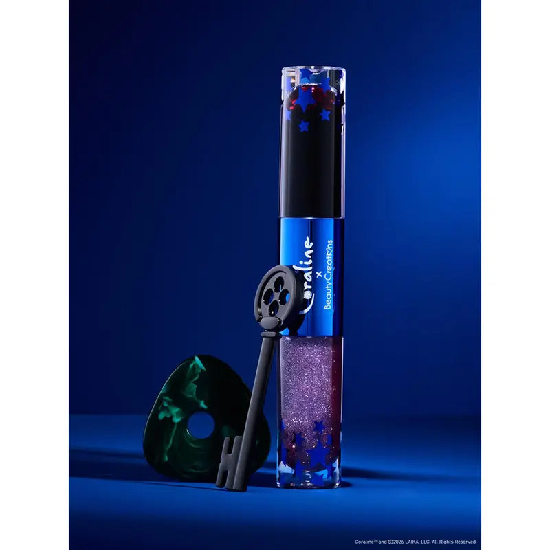 Beauty Creations X Coraline "Stay Forever - Bratty/Dizzy Dreamer" Peel-Off Lip Stain & Lip Gloss Duo, Hydrating, Scented, Glittery, Hyaluronic Acid-Infused, Oil-Based Makeup with Long-Lasting Hydrate Benefits