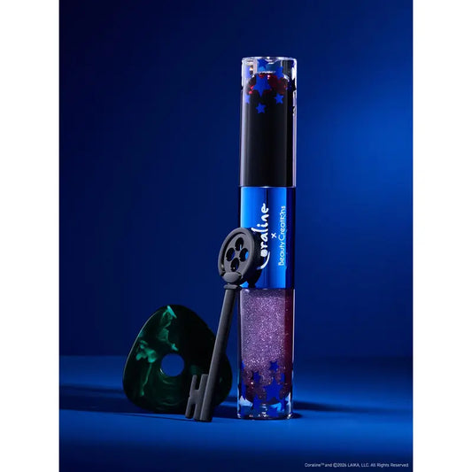 Beauty Creations X Coraline "Stay Forever - Bratty/Dizzy Dreamer" Peel-Off Lip Stain & Lip Gloss Duo, Hydrating, Scented, Glittery, Hyaluronic Acid-Infused, Oil-Based Makeup with Long-Lasting Hydrate Benefits
